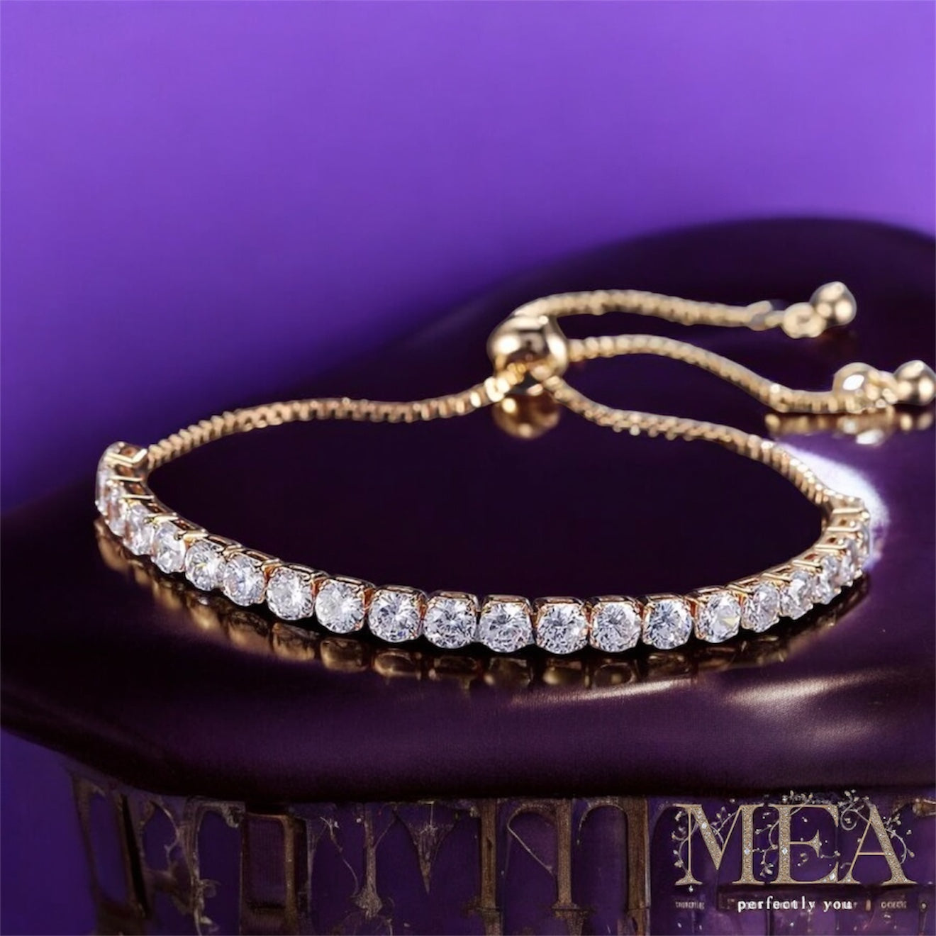 Adjustable Tennis Bracelet – Sparkling CZ Diamond Look