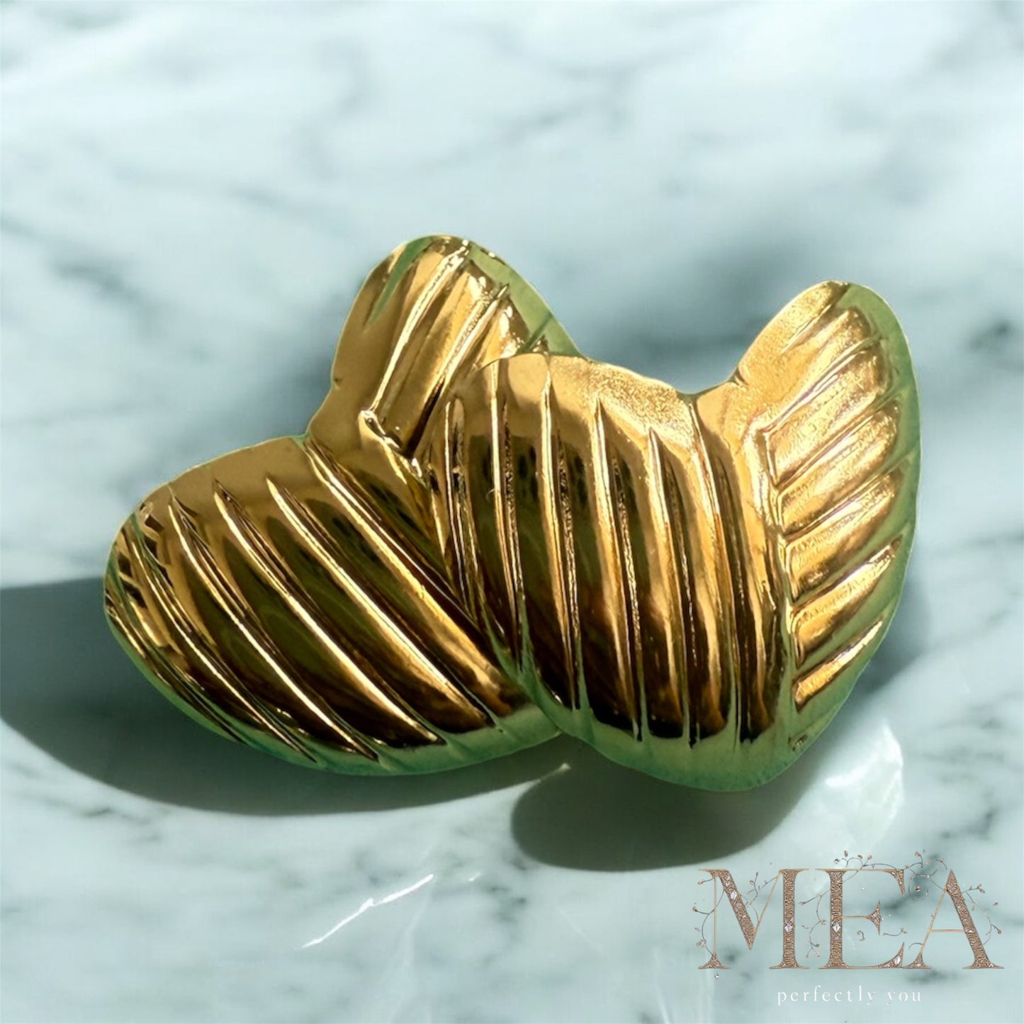 Ridge Heart Stud Earrings