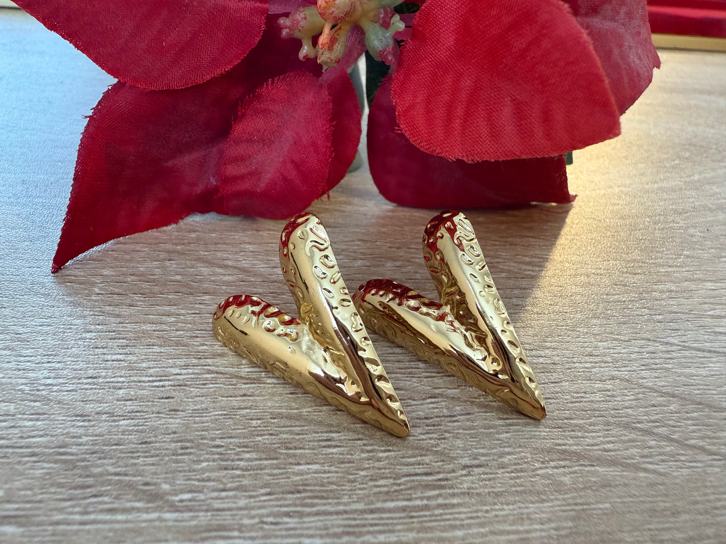 Zeyna Molten Textured Drop Earrings