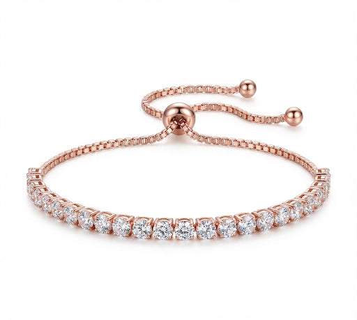 Adjustable Tennis Bracelet – Sparkling CZ Diamond Look