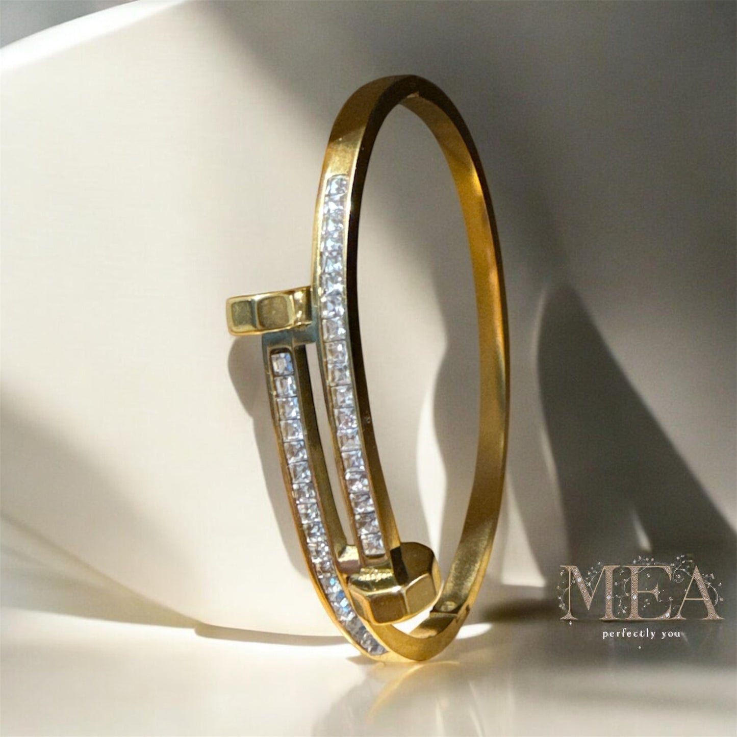 MEA Collection - Gold Gemstone Cuff Bracelet