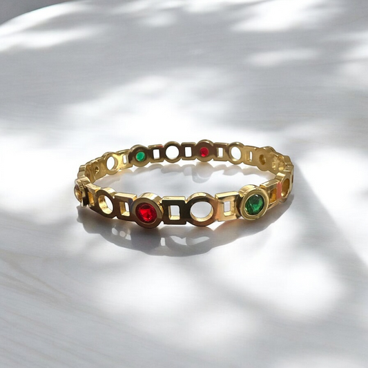 Vibrant Trio Stone Bangle