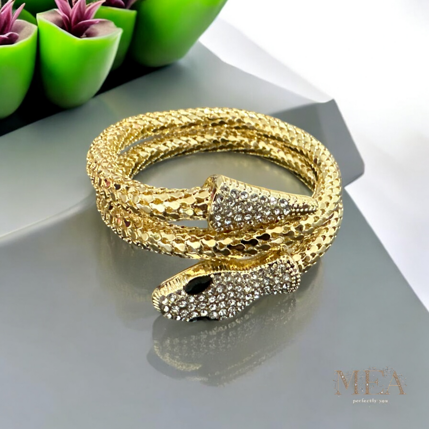 Elegant Multi-Layer Gold Serpent Bracelet