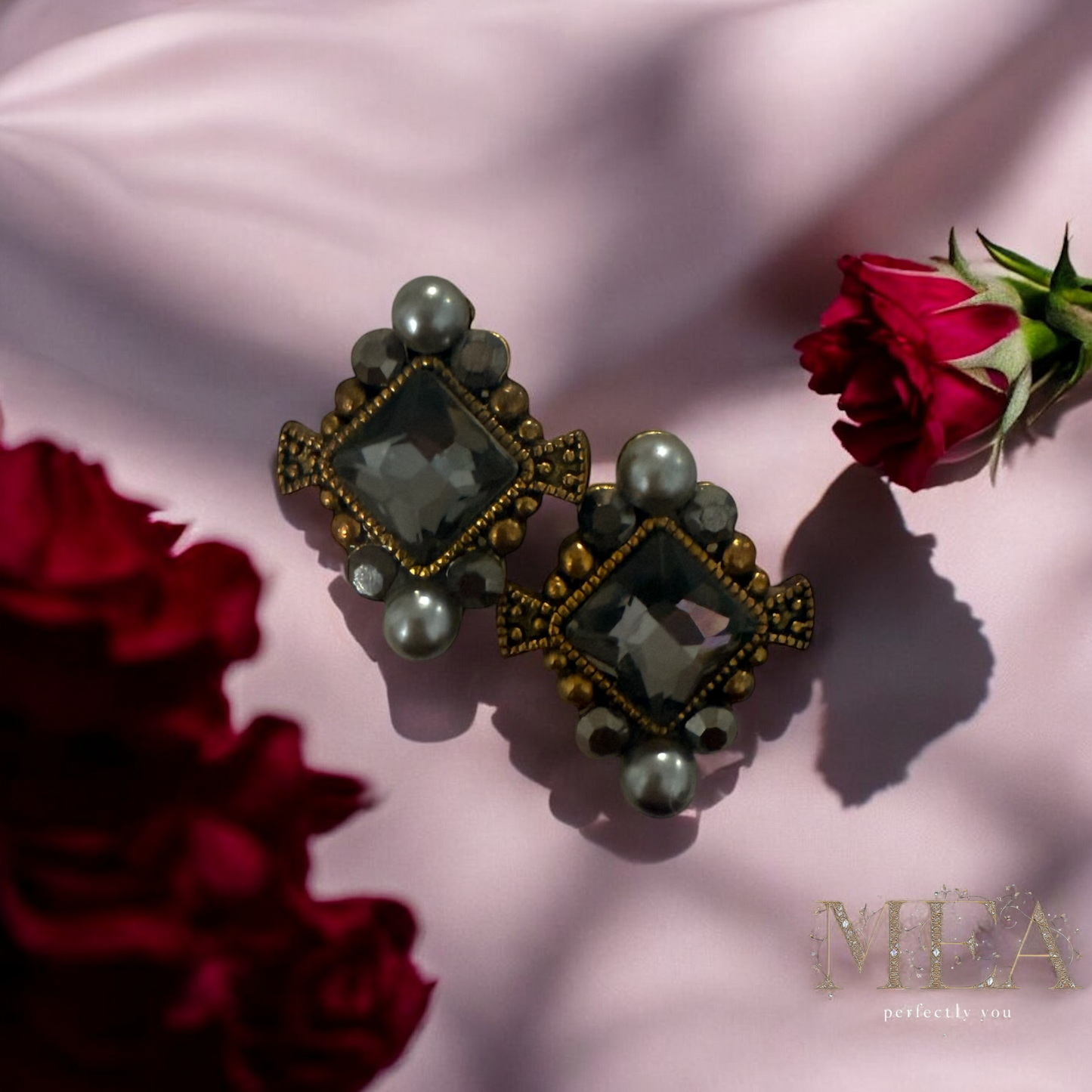One-Stone Diamond Shape Stud Earrings
