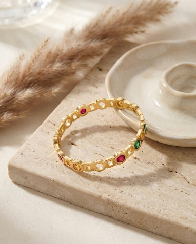 Vibrant Trio Stone Bangle