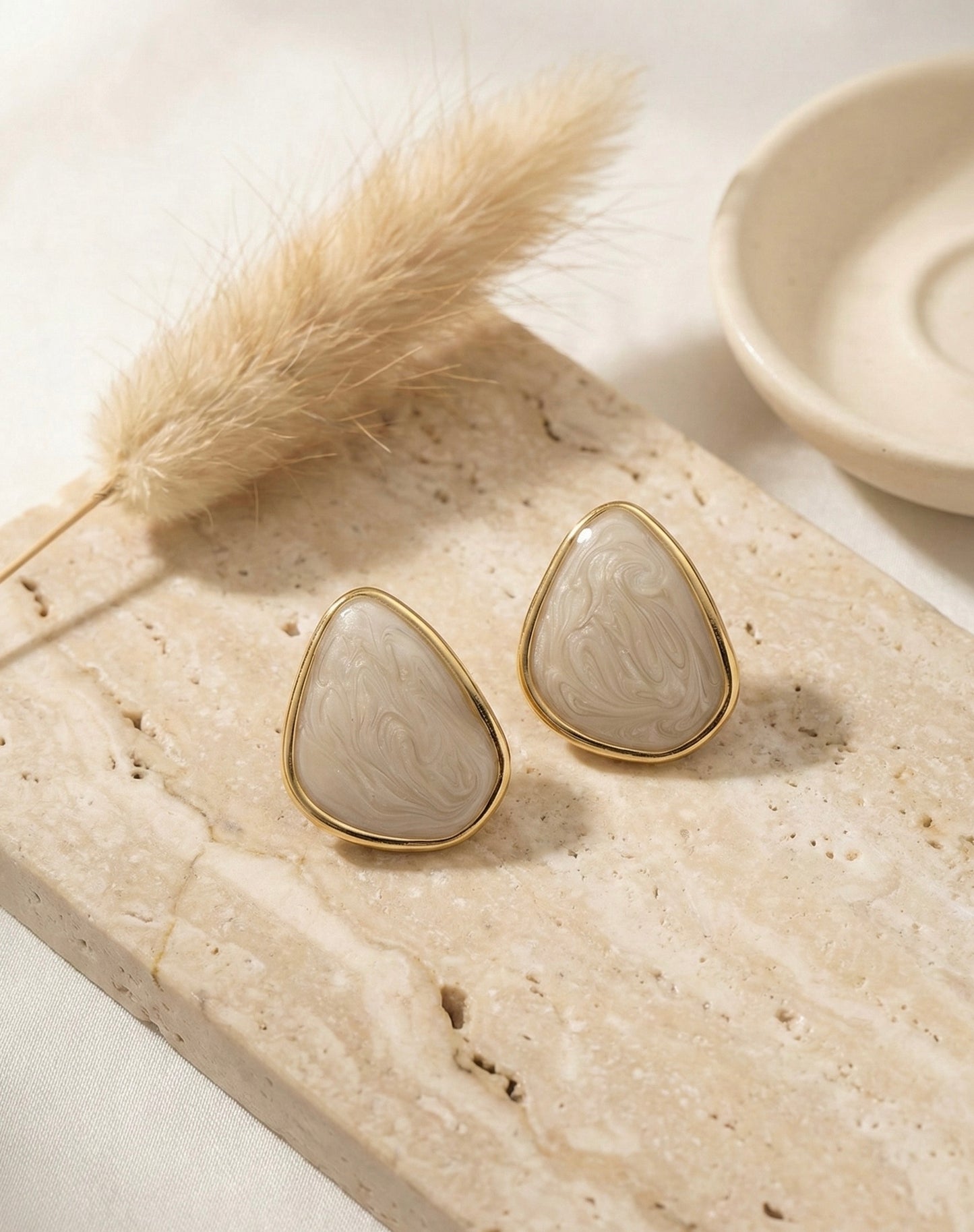 Blush Triangle Studs