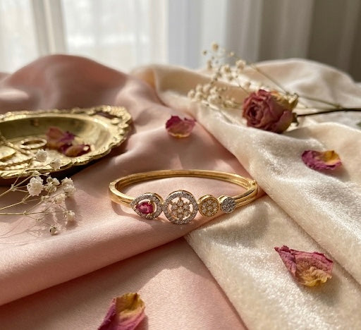 MEA Collection - Gemstone Radiance Gold Bangle