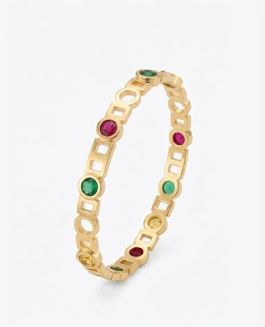Vibrant Trio Stone Bangle