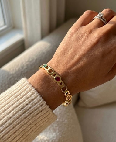 Vibrant Trio Stone Bangle