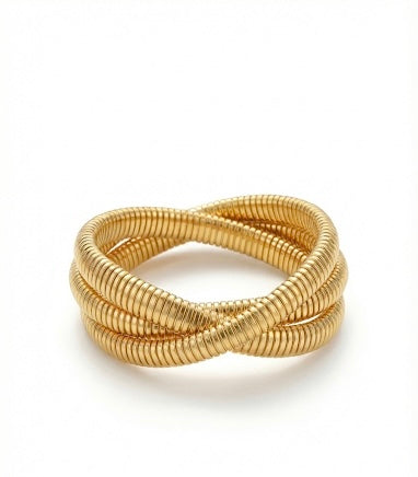Bold Gold 3-Layer Bangle Bracelet