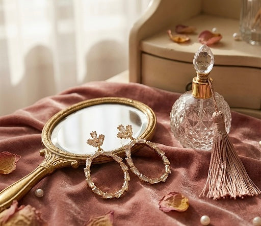 Elegant Oval Danglers with Stones