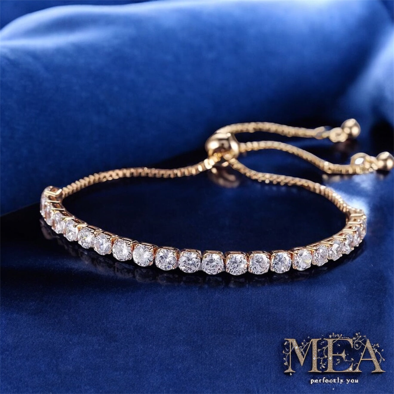 Adjustable Tennis Bracelet – Sparkling CZ Diamond Look