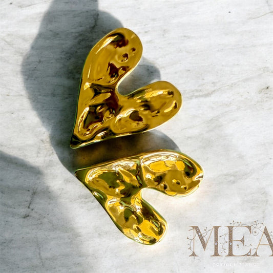 Molten Heart Stud Earrings