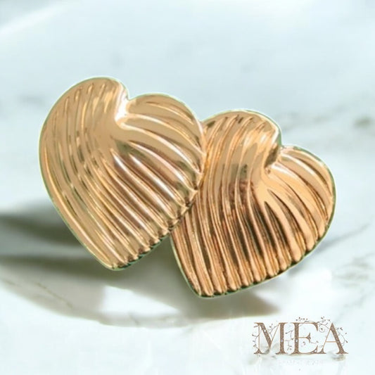 Aaral Textured Heart Stud Earrings