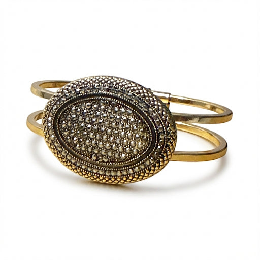 MEA Collection - Oval Gemstone Cuff Bracelet