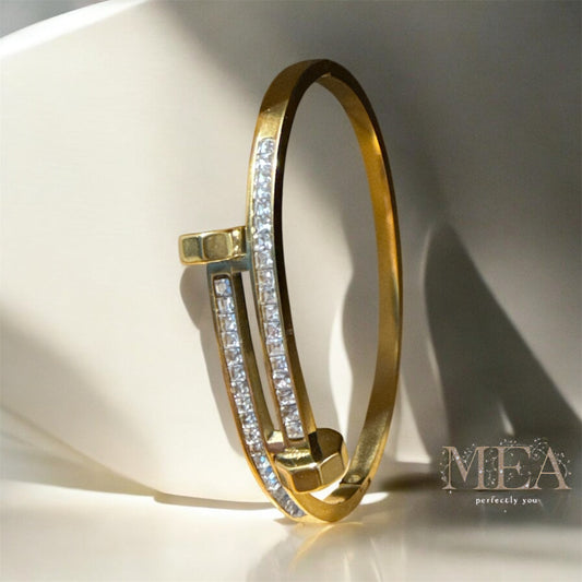 MEA Collection - Gold Gemstone Cuff Bracelet