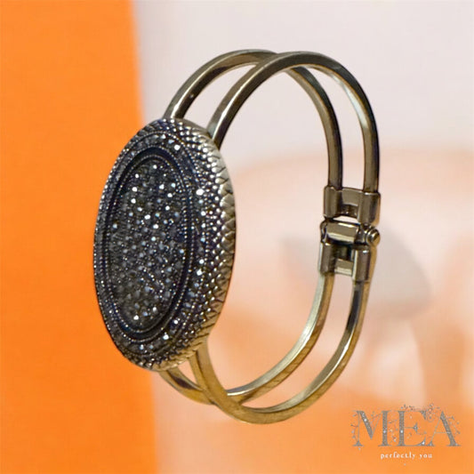 MEA Collection - Oval Gemstone Cuff Bracelet